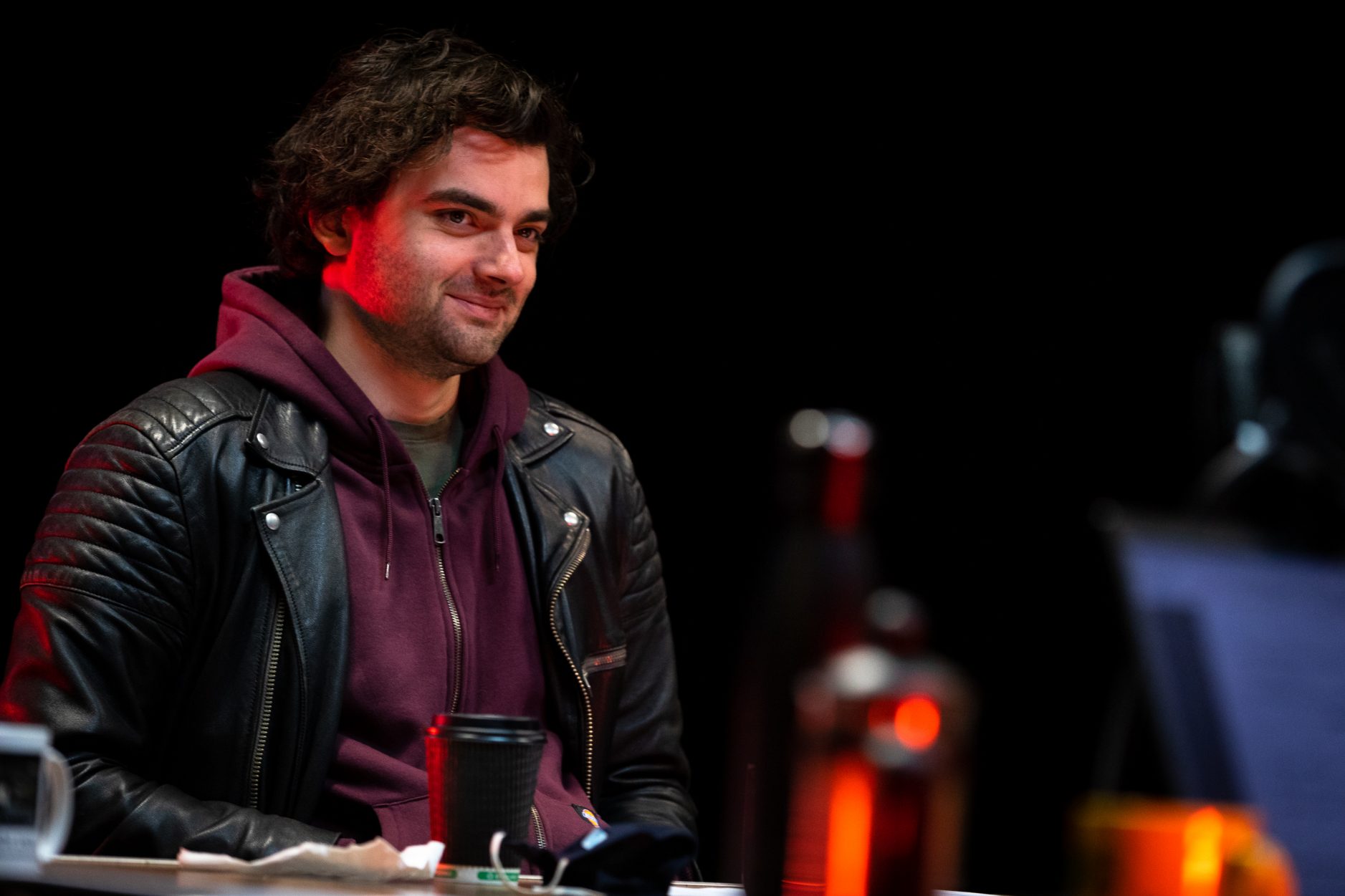 Behind the scenes during recording. Photo credit: Tom Wren