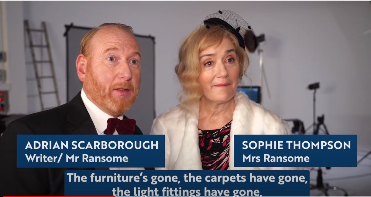  Meet Sophie Thompson and Adrian Scarborough behind the scenes of the photoshoot for The Clothes They Stood Up In