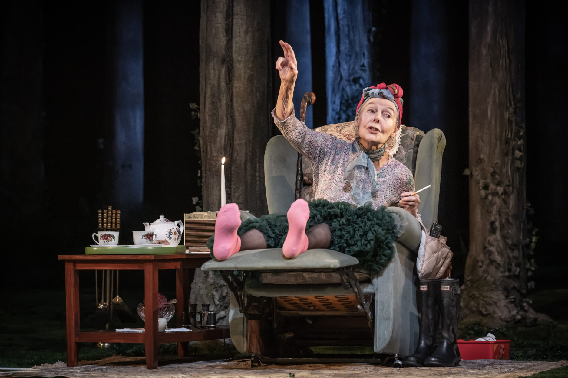 Eileen Nicholas in Village Idiot. Credit Marc Brenner.