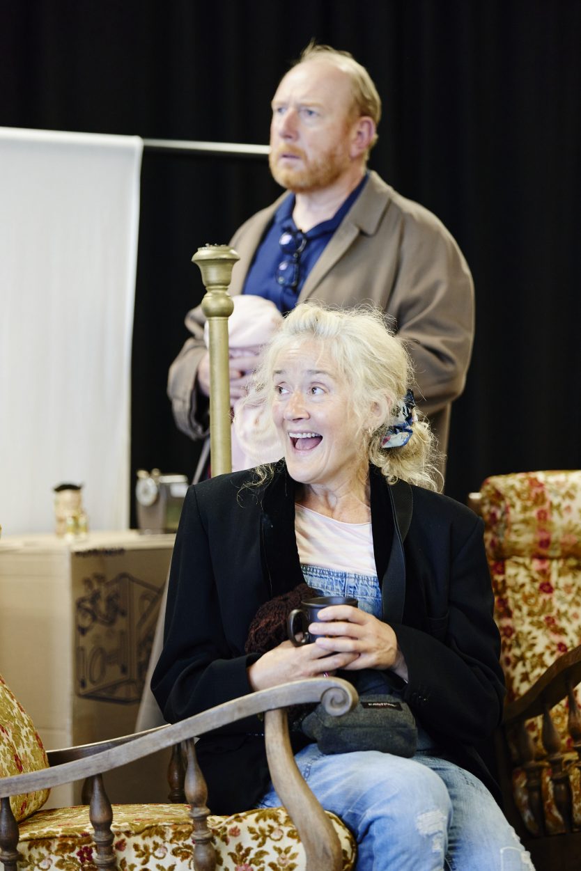 Adrian Scarborough & Sophie Thompson in rehearsal for TCTSUI © Nottingham Playhouse 