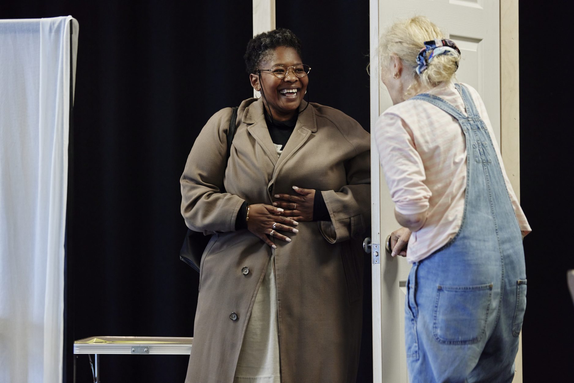 Natasha Magigi & Sophie Thompson in rehearsal for TCTSUI © Nottingham Playhouse 