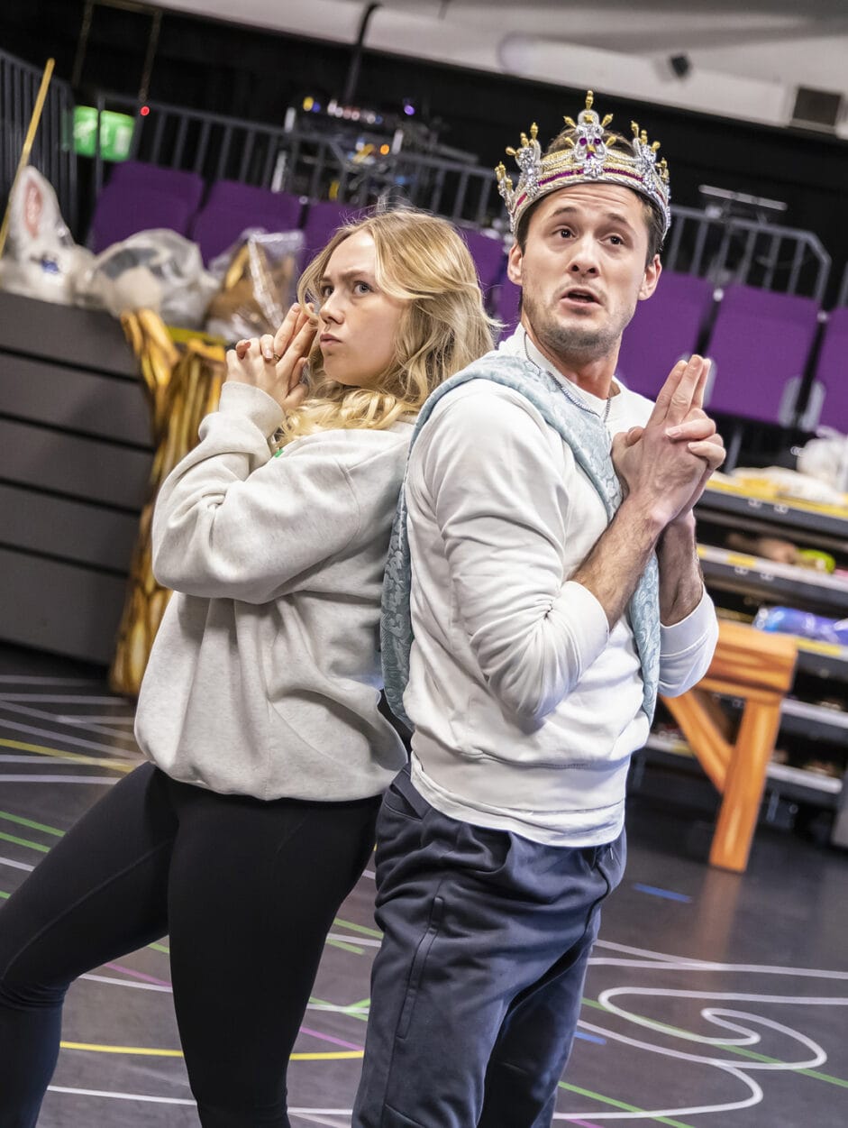 Georgia-Mae Price and Liam Marcellino in rehearsal for Cinderella. Photo by Pamela Raith.
