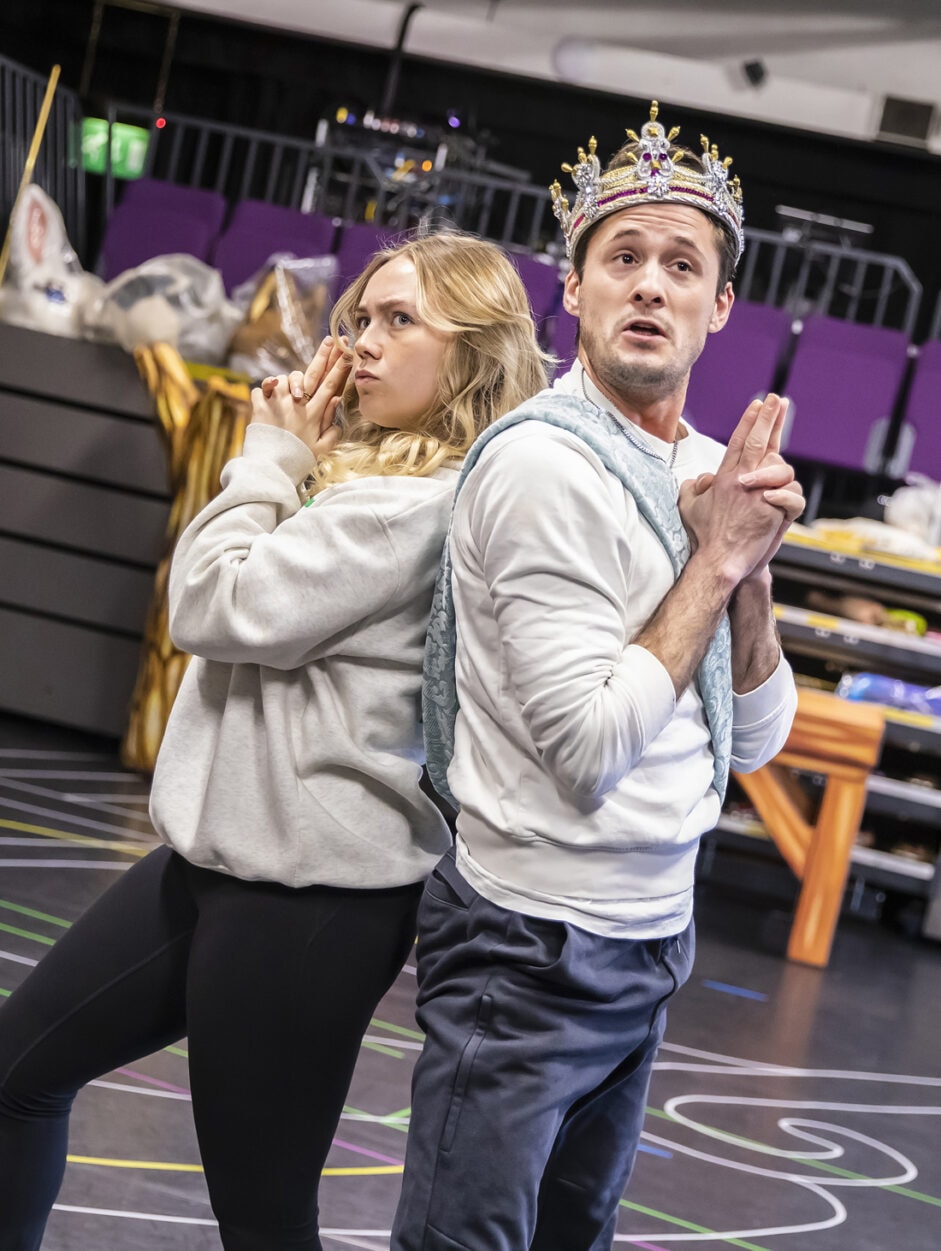 Georgia-Mae Price and Liam Marcellino in rehearsal for Cinderella. Photo by Pamela Raith.