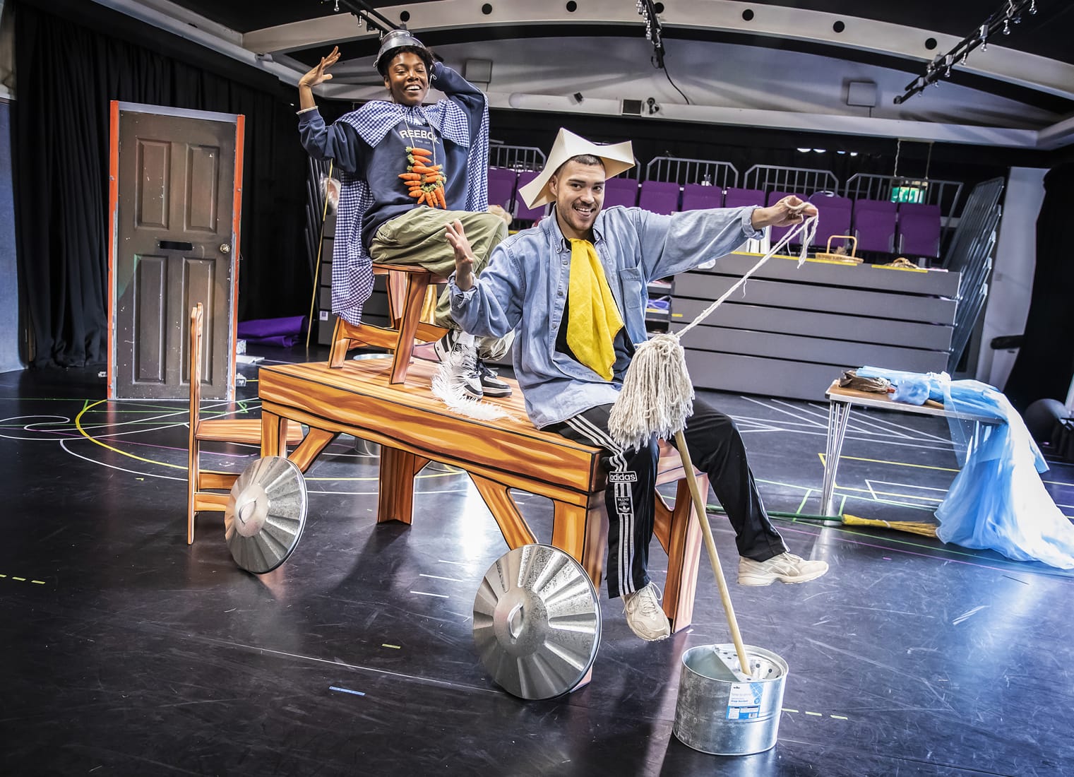 Jewelle Hutchison and Danny Hendrix in rehearsal for Cinderella. Photo by Pamela Raith.
