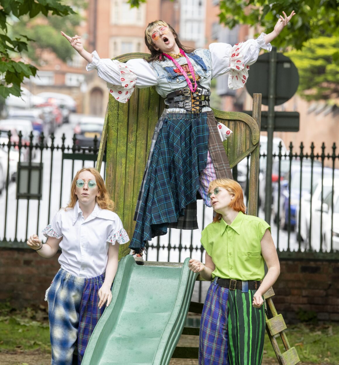 Charlotte East as Viola, AK Golding as Orsino and Zoë May Dales as Sebastian in Twelfth Night. (Photo by Tracey Whitefoot).