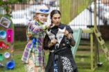 Zoë May Dales as Malvolio and Lisa Ambalavanar as Olivia in Twelfth Night. (Photo by Tracey Whitefoot)
