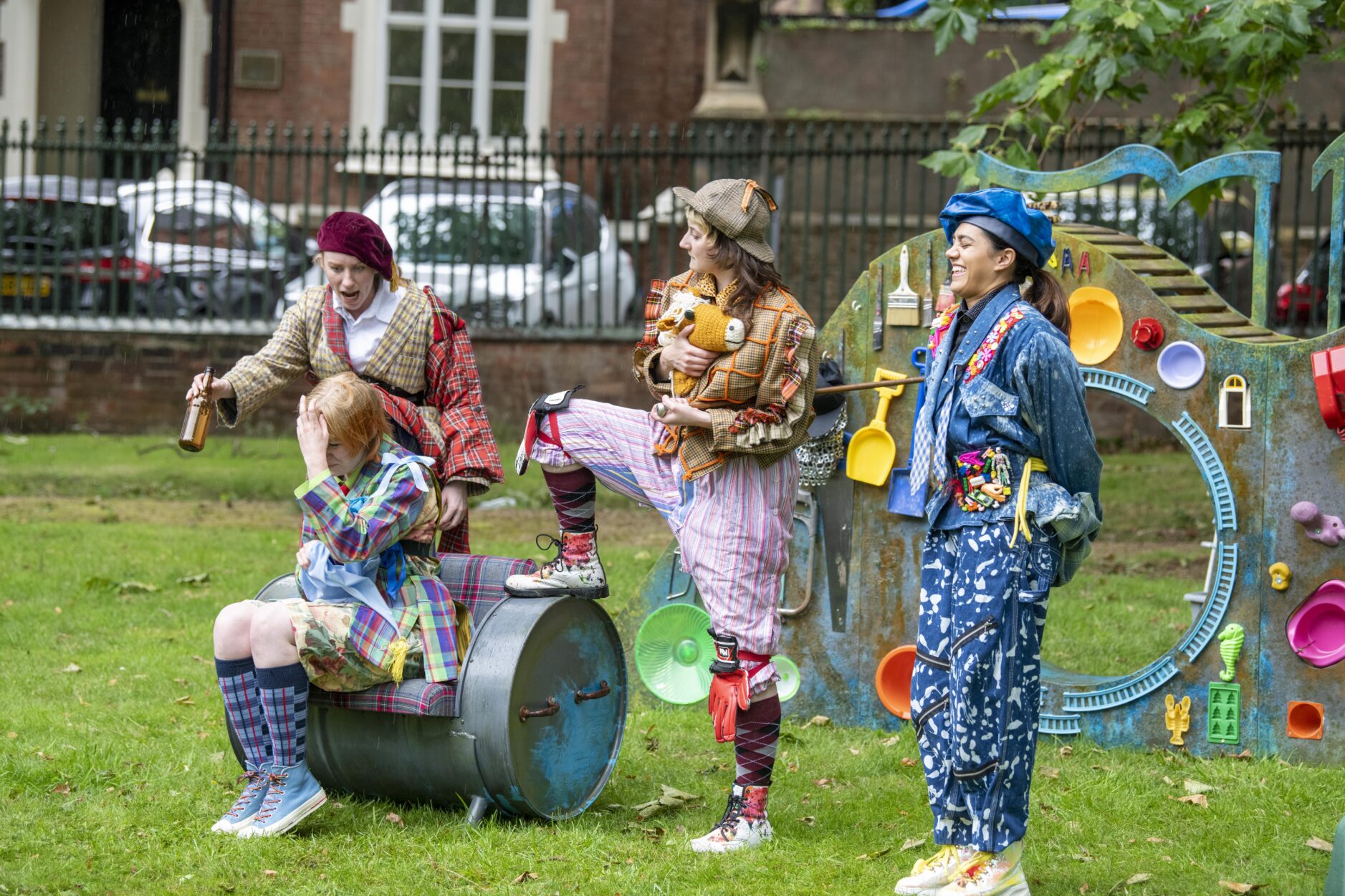 Zoë May Dales, Charlotte East, AK Golding and Lisa Ambalavanar in Twelfth Night. (Photo by Tracey Whitefoot)