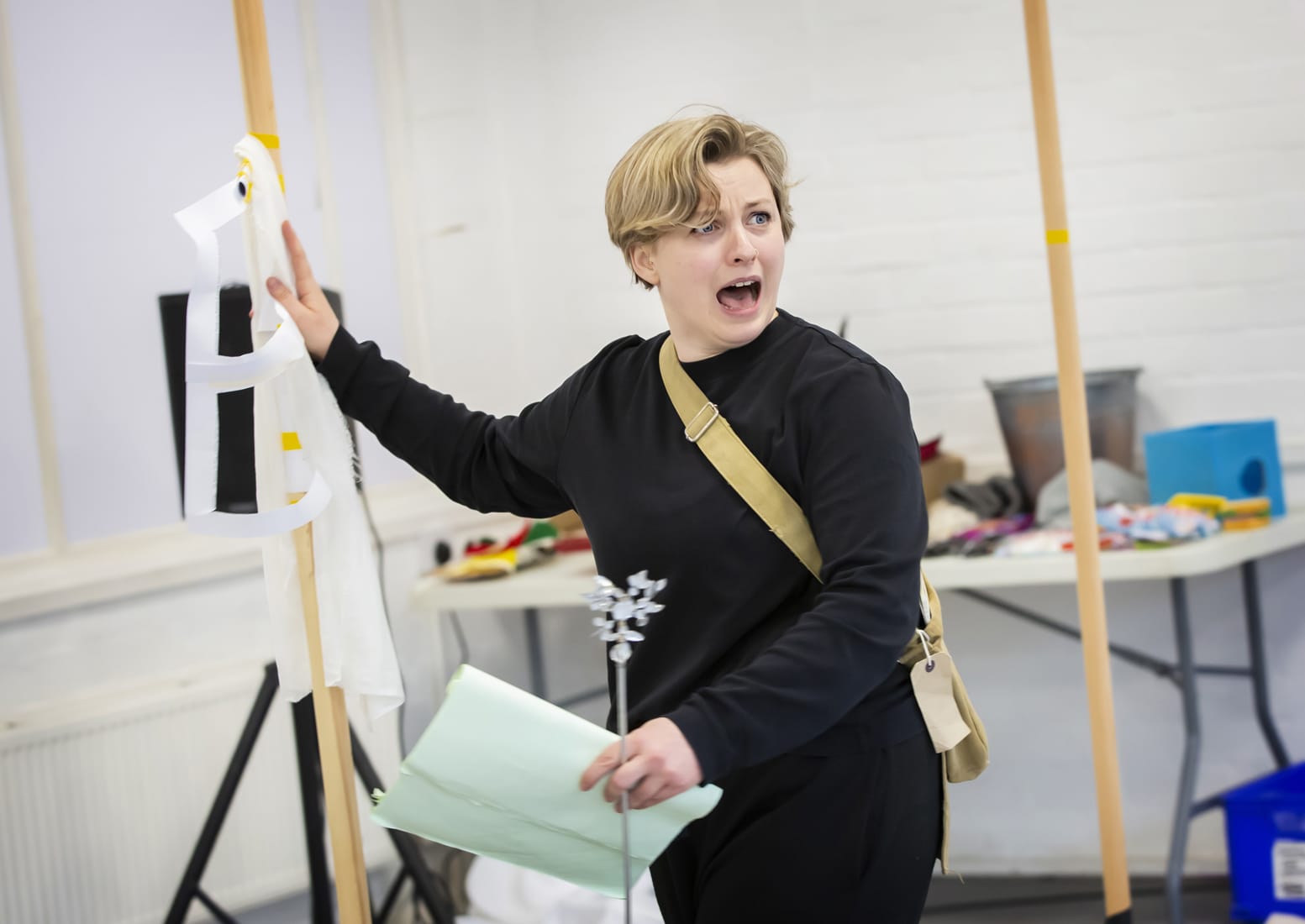 Megan Vaughan-Thomas in rehearsal for Hansel and Gretel.