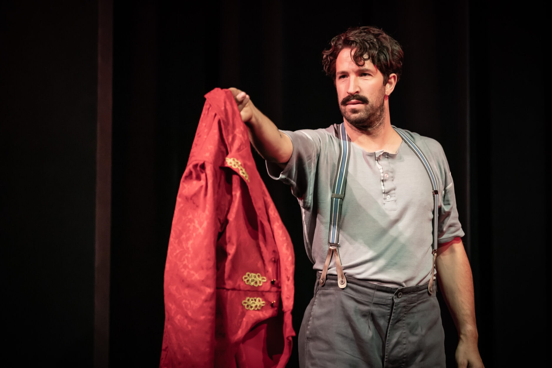 Tim Pritchett on stage in The Real and Imagined History of the Elephant Man