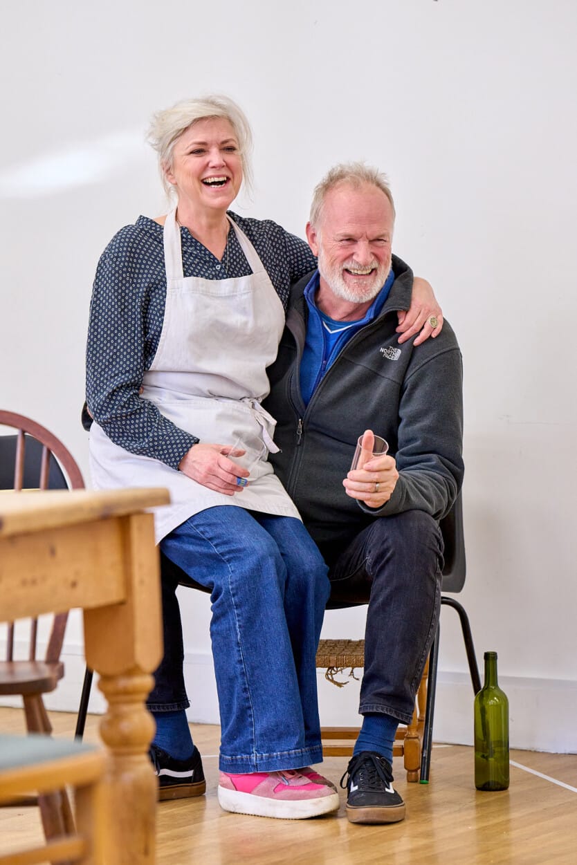 Caroline Harker and Clive Mantle in rehearsal for The Children. Photo by Manuel Harlan.
