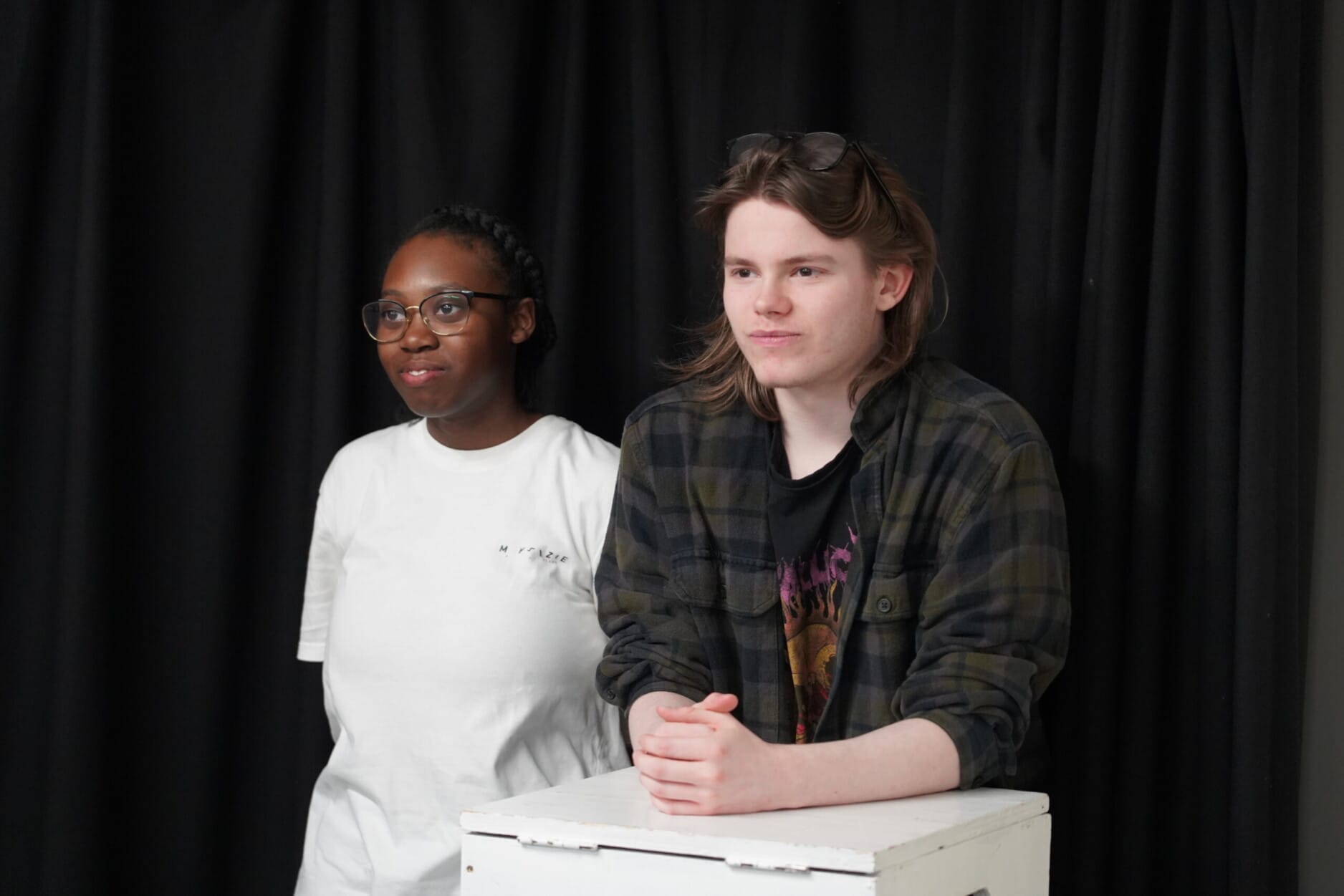 Bernice Thomas and Luca Gale-Hall in rehearsal