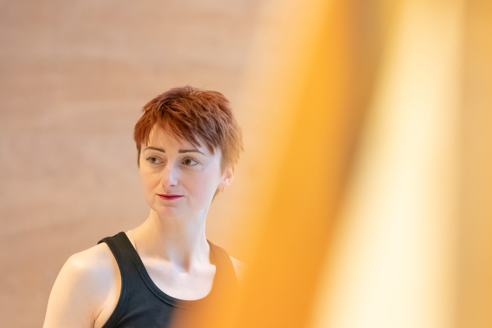 Jodie McNee in rehearsal for Minority Report. Photo by Marc Brenner.