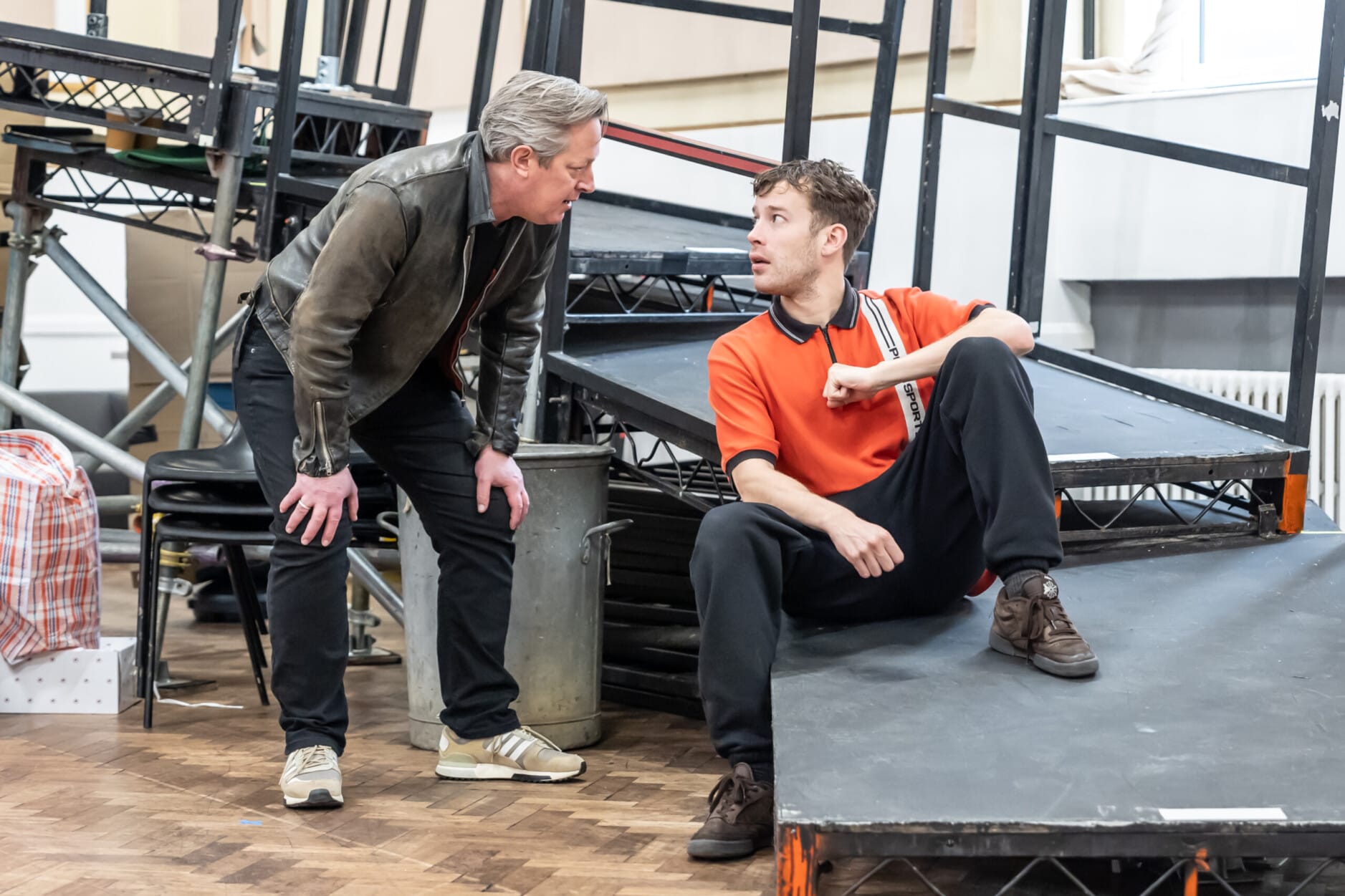 Tony Hirst and David Shields in rehearsal for Punch. Photo by Marc Brenner