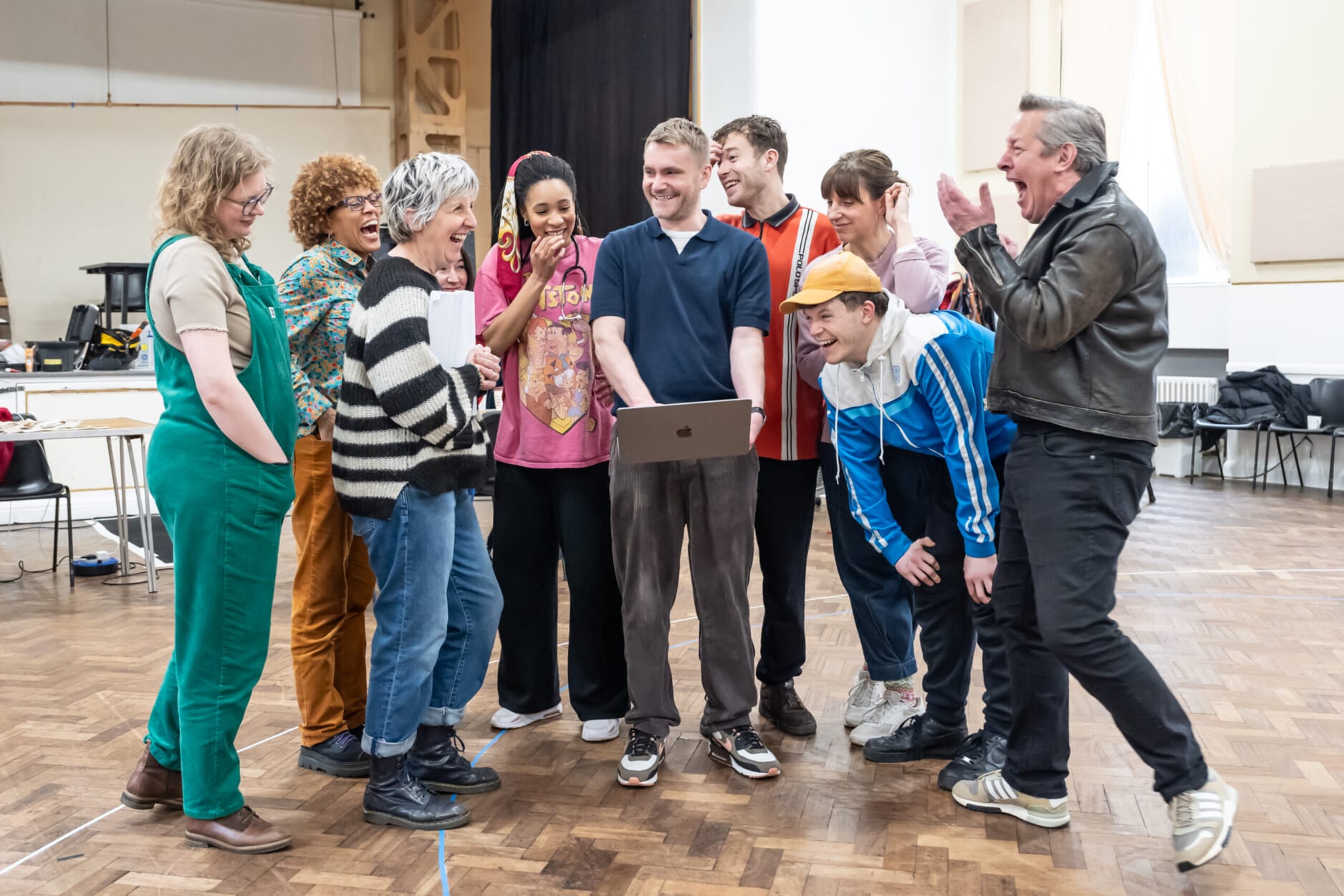 Cast and creatives in rehearsal for Punch. Photo by Marc Brenner