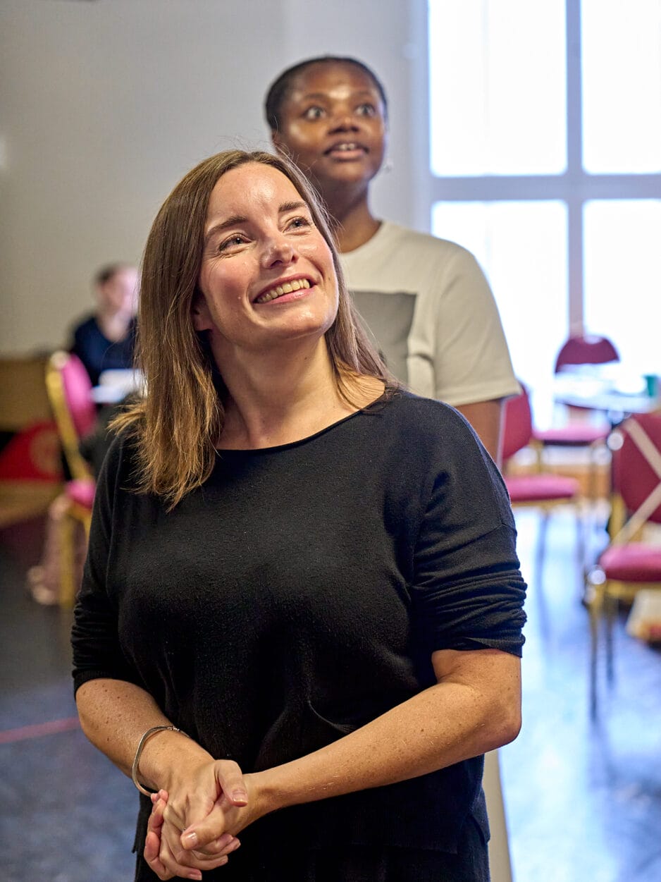 Rebecca Trehearn in rehearsal for A Christmas Carol 2023. Photo by Manuel Harlan.