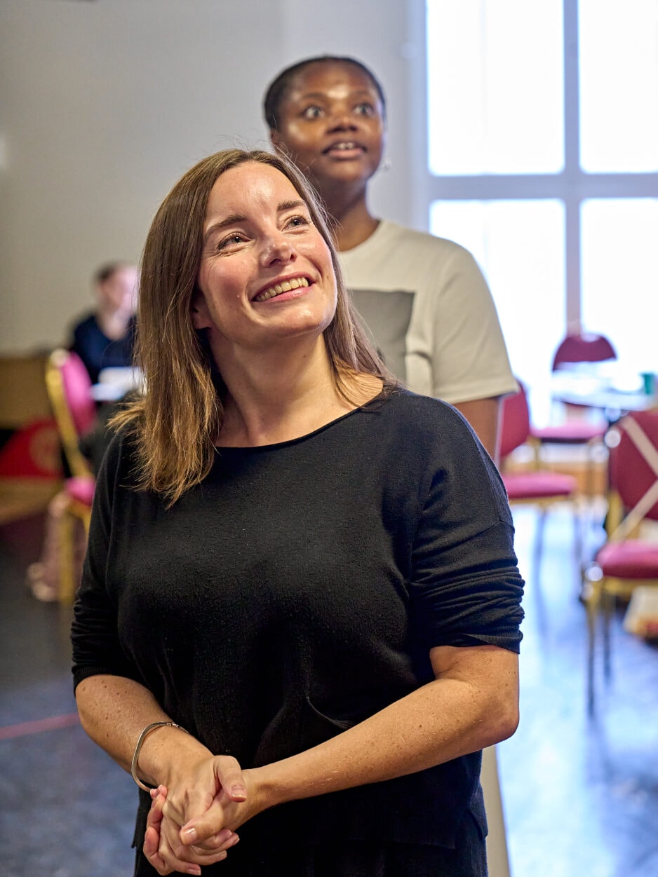 Rebecca Trehearn in rehearsal for A Christmas Carol 2023. Photo by Manuel Harlan.