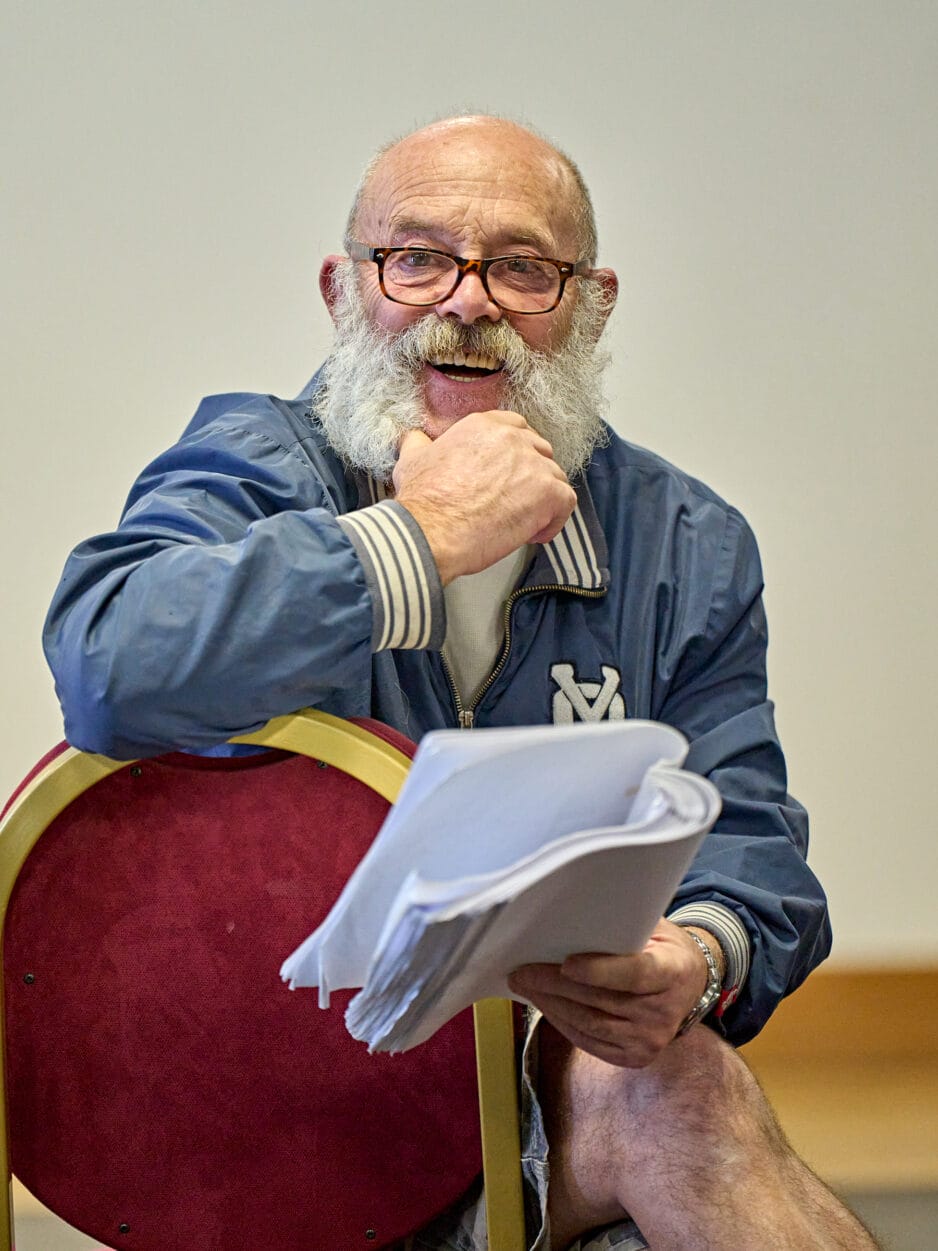 Keith Allen in rehearsal for A Christmas Carol 2023. Photo by Manuel Harlan