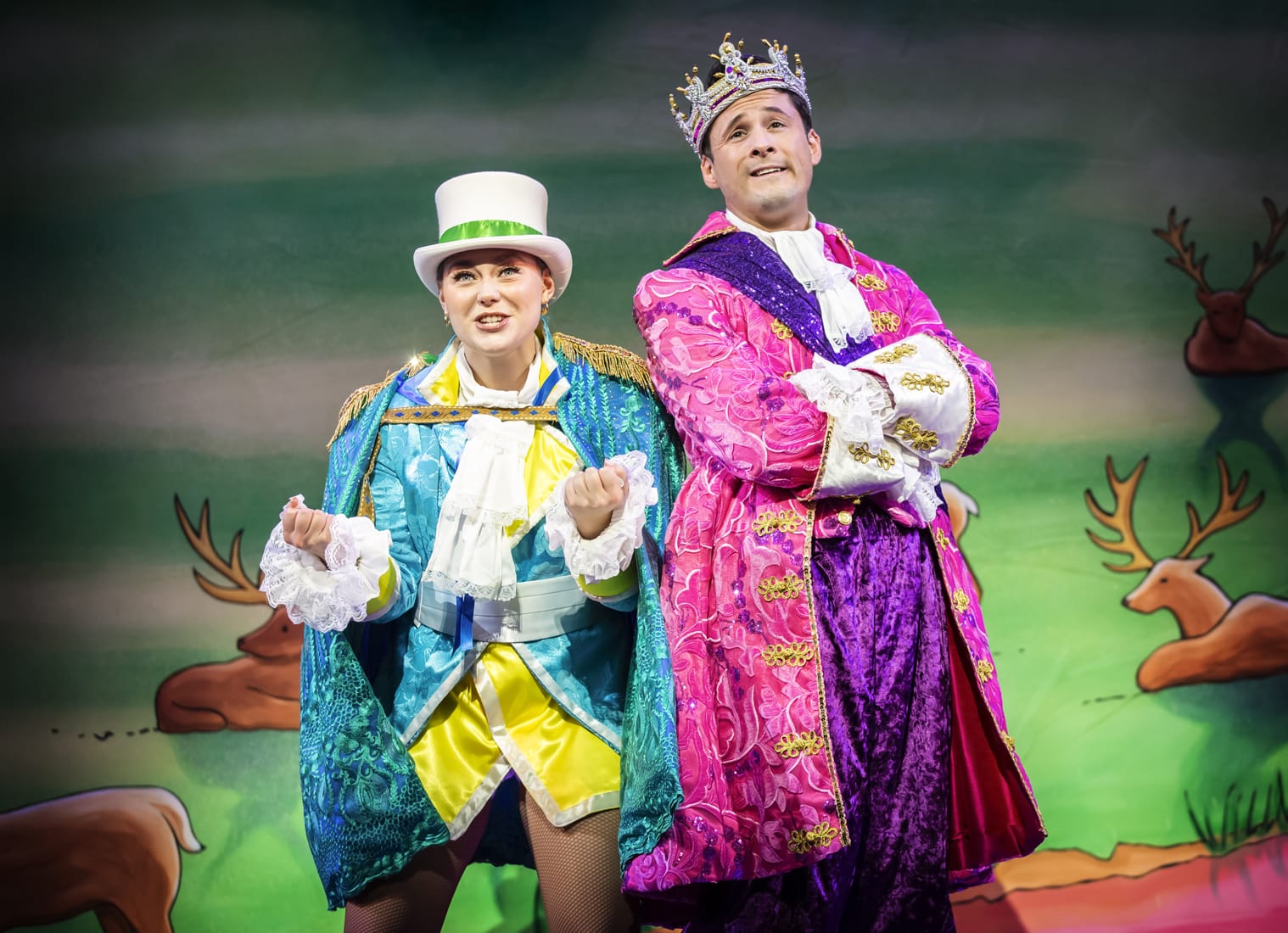 Georgia-Mae Price and Liam Marcellino on stage in Cinderella. Photo by Pamela Raith.
