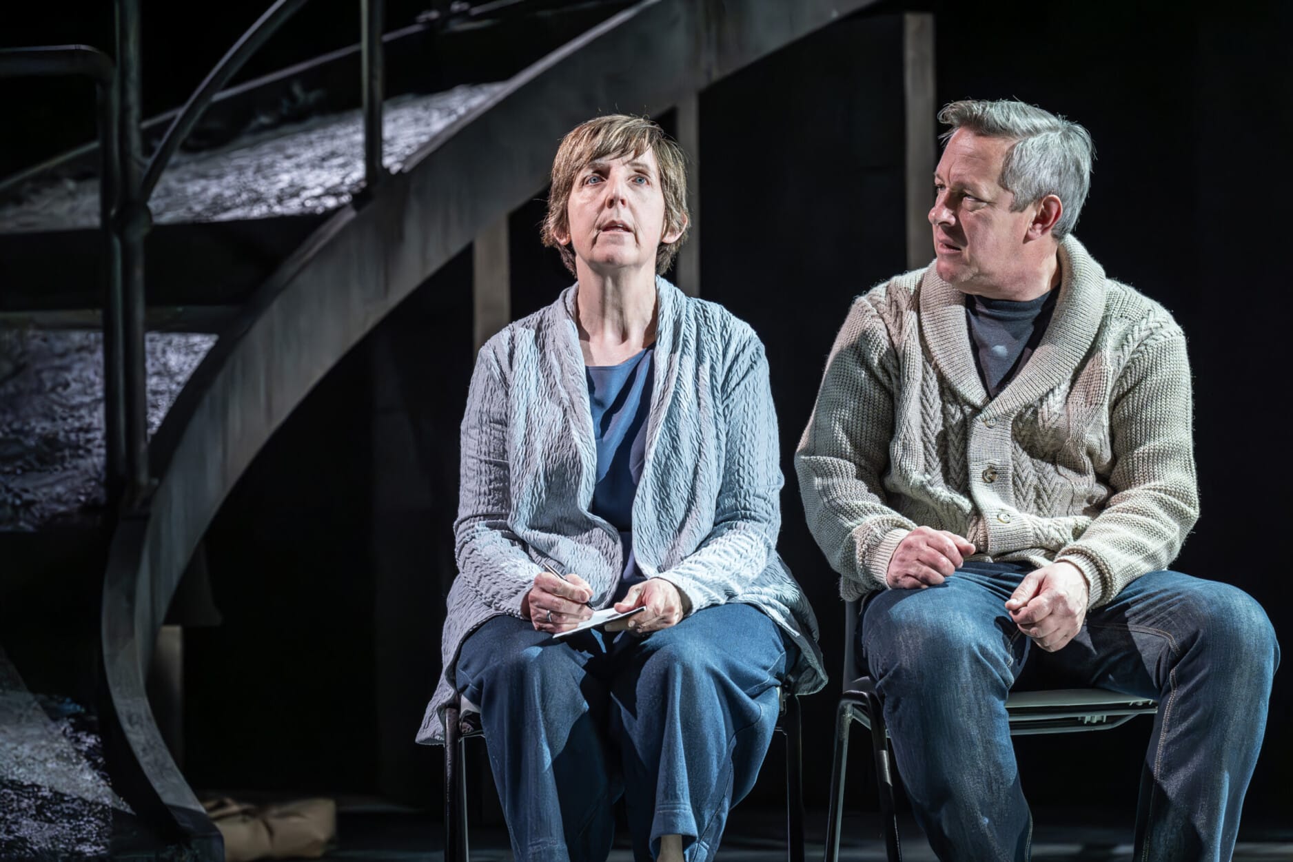 Julie Hesmondhalgh as Joan and Tony Hirst as David in Punch. Photo by Marc Brenner.