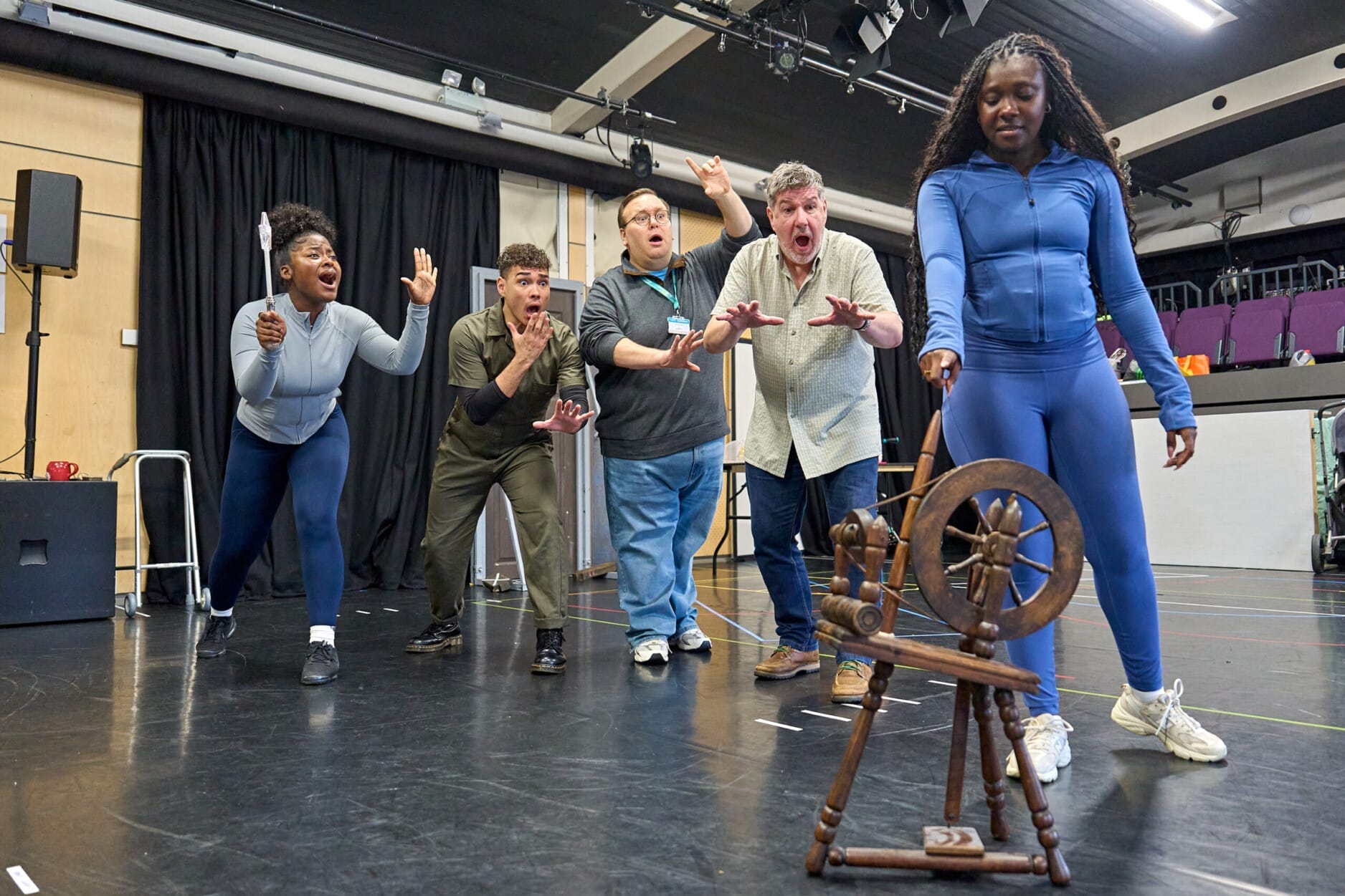 Charis Alexandra, Danny Hendrix, TJ Lloyd, John Elkington and Yazmin King in rehearsals for Sleeping Beauty. Photo by Manuel Harlan.
